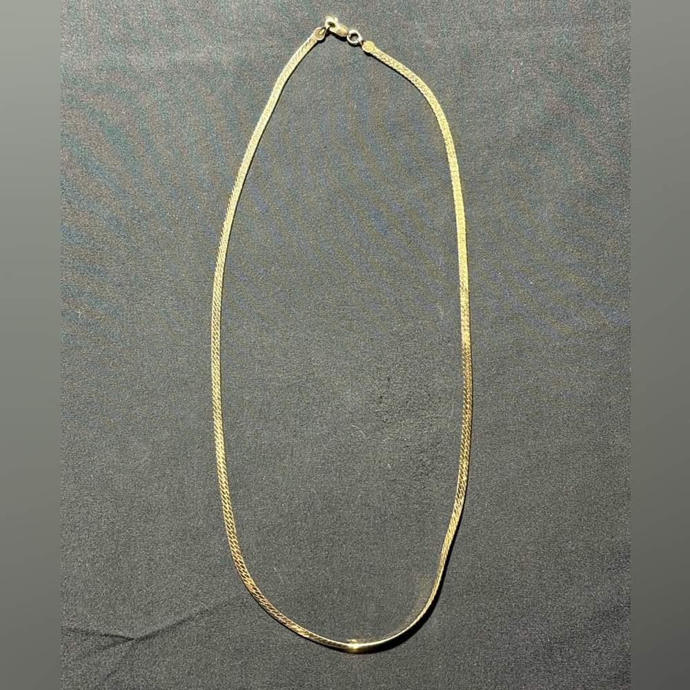NWOT 925 sterling silver 14kt gold plated herringbone necklace HCT Canada